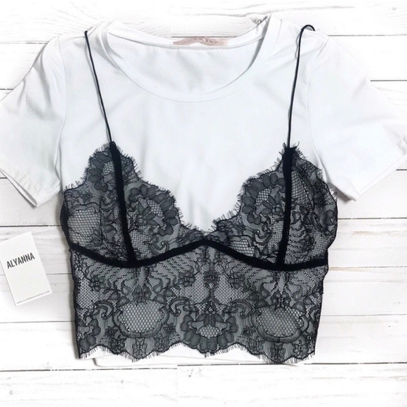 Crop Top double layer with lace - Picture 1 of 3